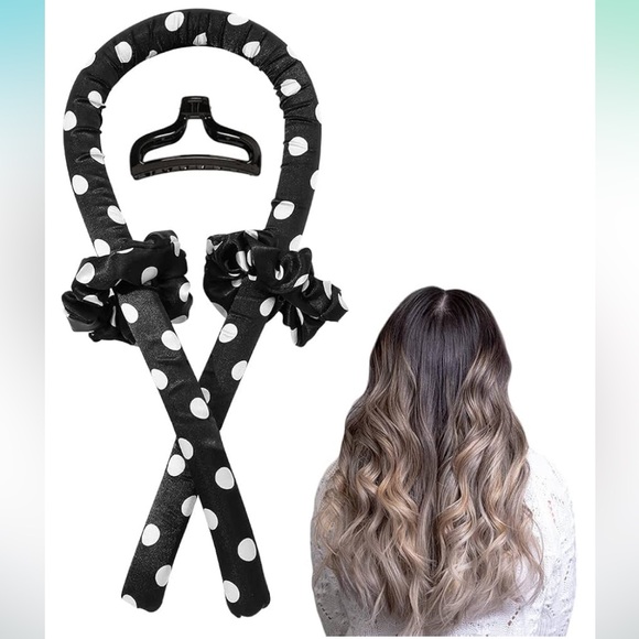 🌻4/$20 Heatless Black Satin Polka Dot Headband Curler Kit For Women
New Product - Picture 3 of 7